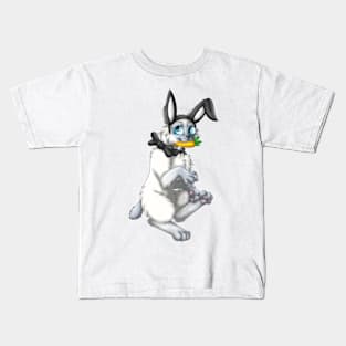 Bobtail BunnyCat: Blue Point (Black) Kids T-Shirt